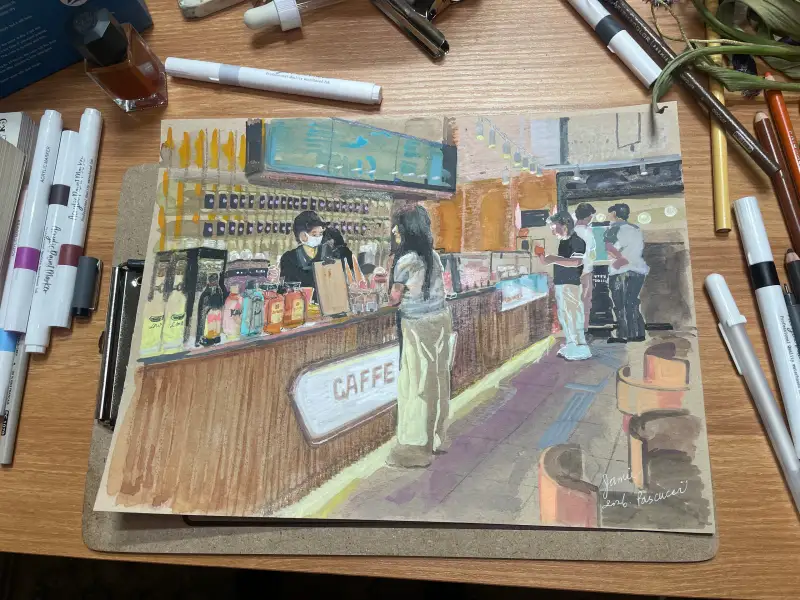 드로잉로그,드로잉로그15기,카페,Cafè