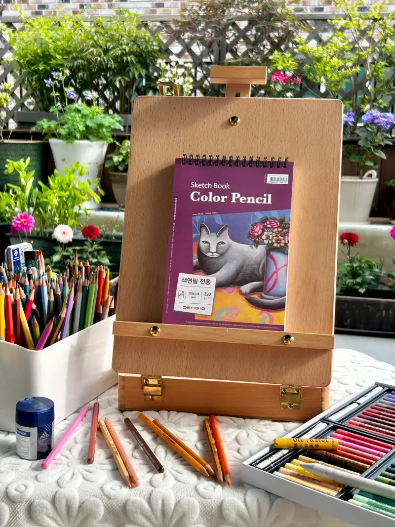 스테들러색연필,스테들러,지에소오일파스텔,올지이젤,올지테이블이젤,색연필추천,오일파스텔추천