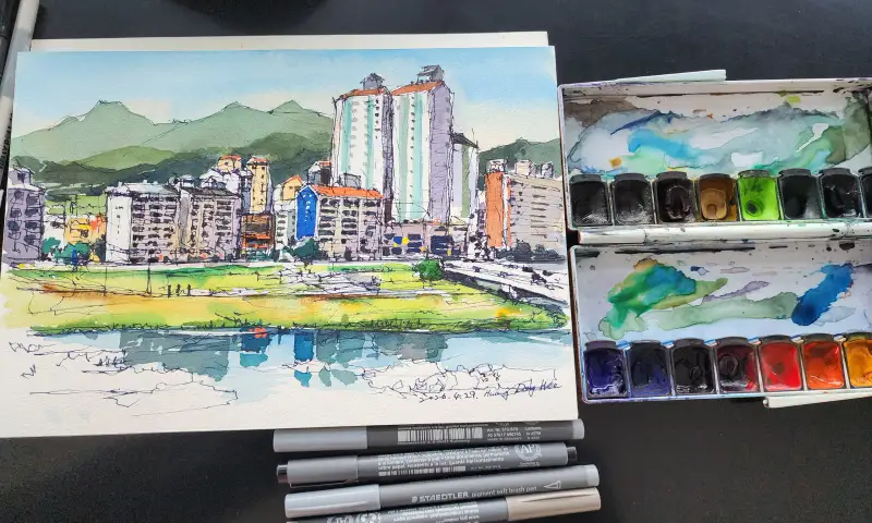 미젤로미션골드,스테들러피그먼트소프트브러쉬아트펜