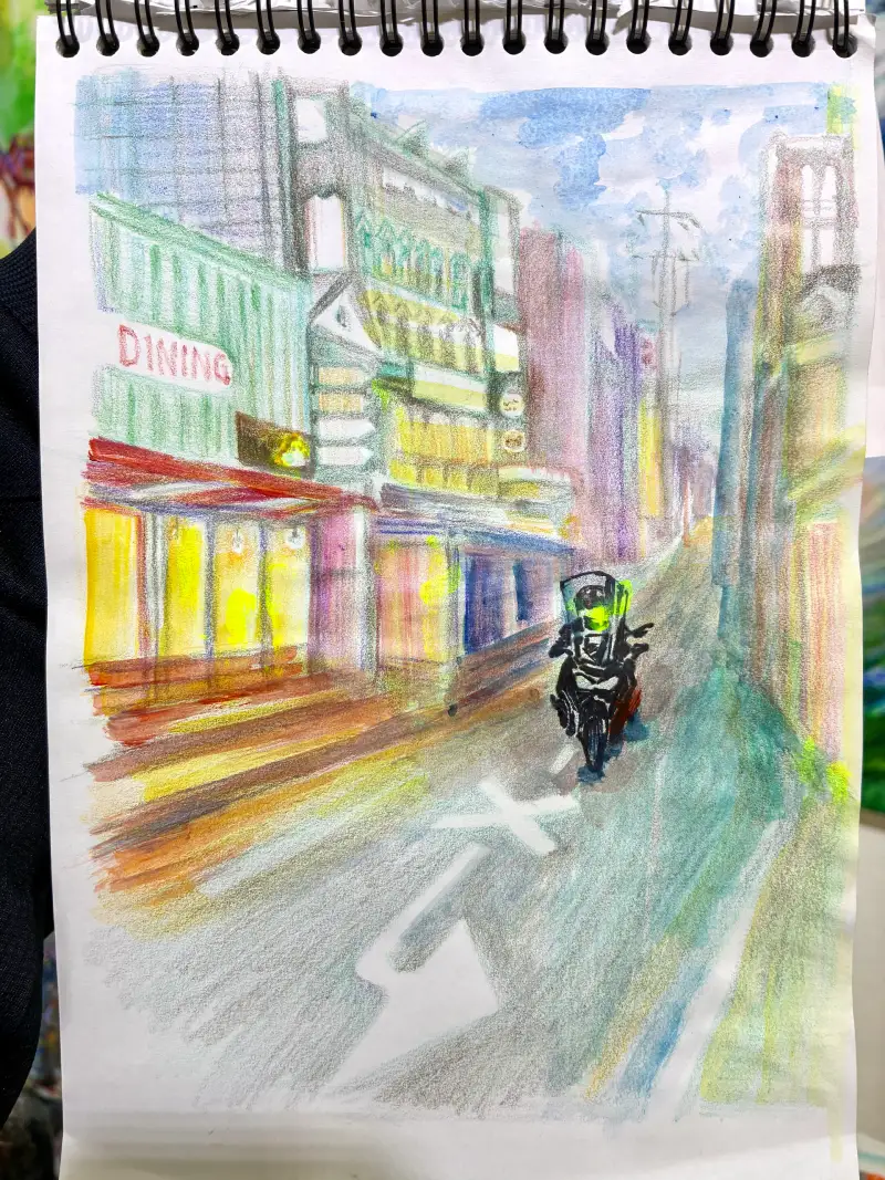 풍경화,풍경그림,아크릴물감,색연필그림