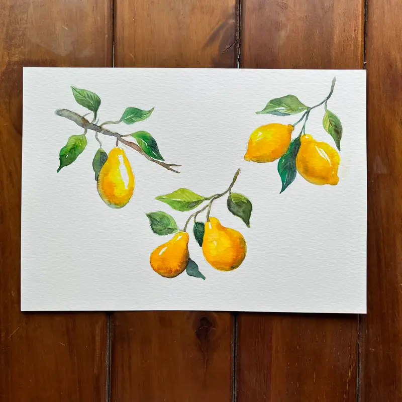 레몬수채화그림