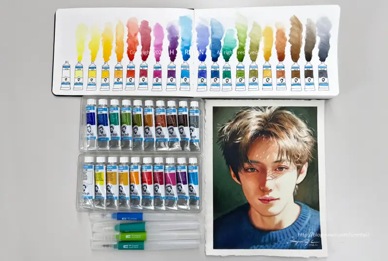 반고흐,반고흐수채화물감,수채화물감,몰스킨,몰스킨아트컬렉션워터컬러앨범,몰스킨워터컬러앨범,톰보우,톰보우워터브러쉬